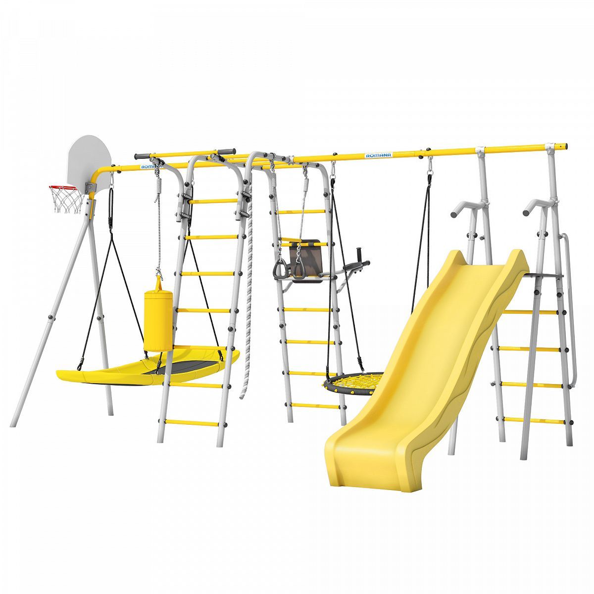 Детский спортивный комплекс для Дачи Romana Fitness-PRO с горкой 1200 мм (Комплект №9)
Детский спортивный комплекс для Дачи Romana Fitness-PRO с горкой 1200 мм (Комплект №9)