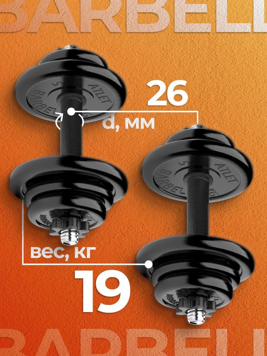 

Гантели разборные MB Barbell MB-FdbM-At4 19кг 2шт
