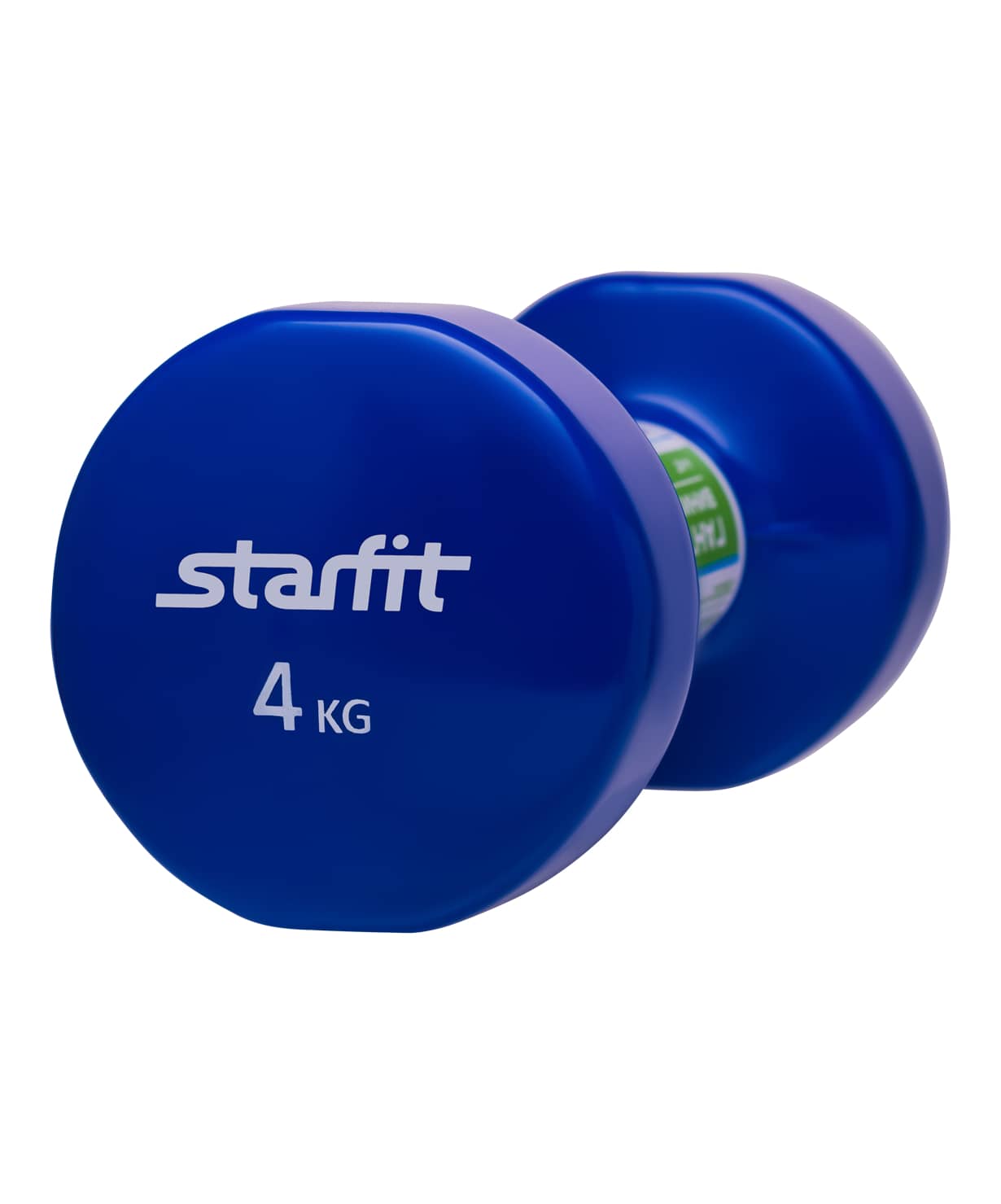 Гантель виниловая STARFIT DB-101 4 кг, темно-синяя (1 шт.) 1/4