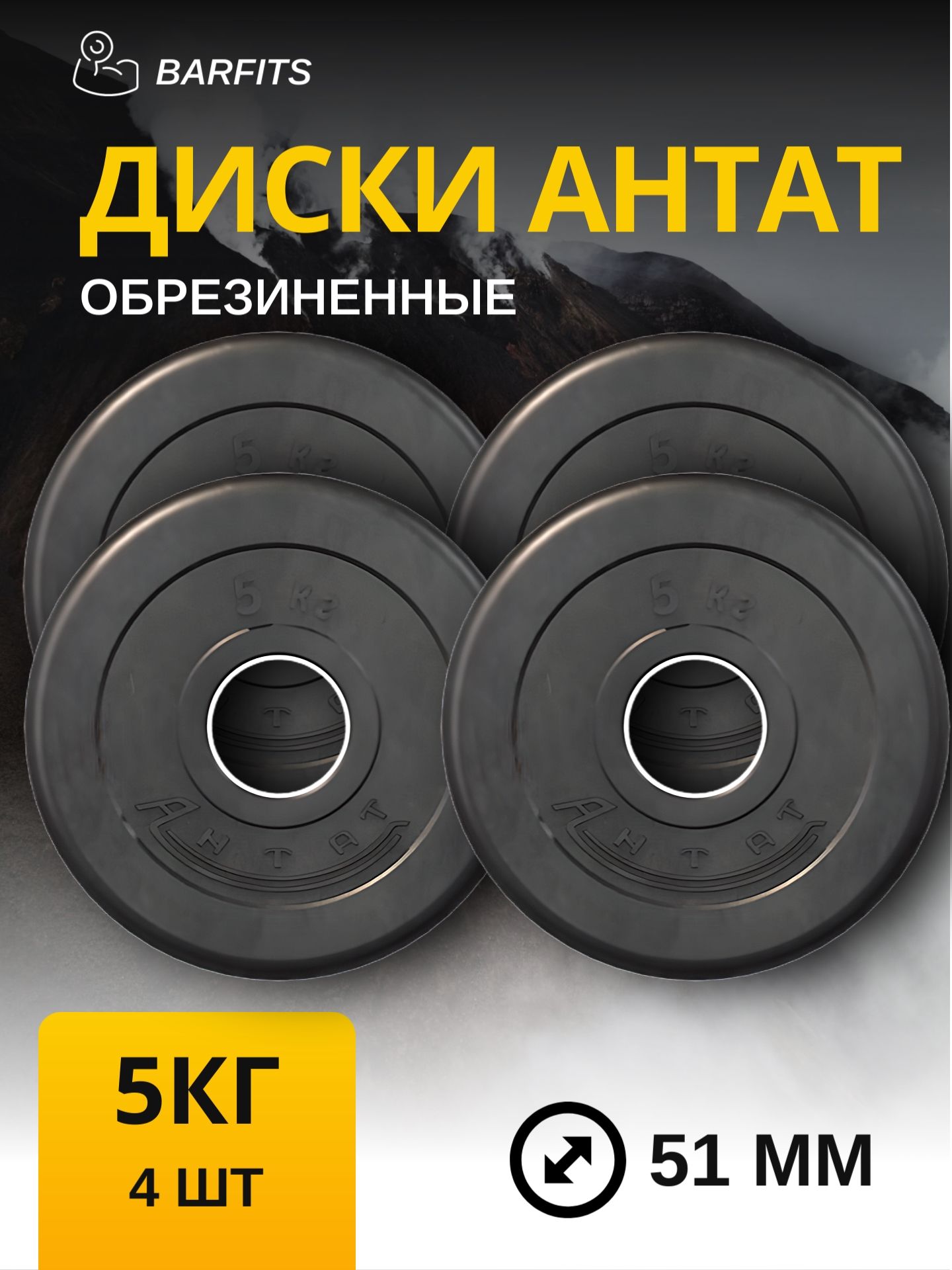 

Комплект Дисков Антат 51мм 5кг. / 4 шт.