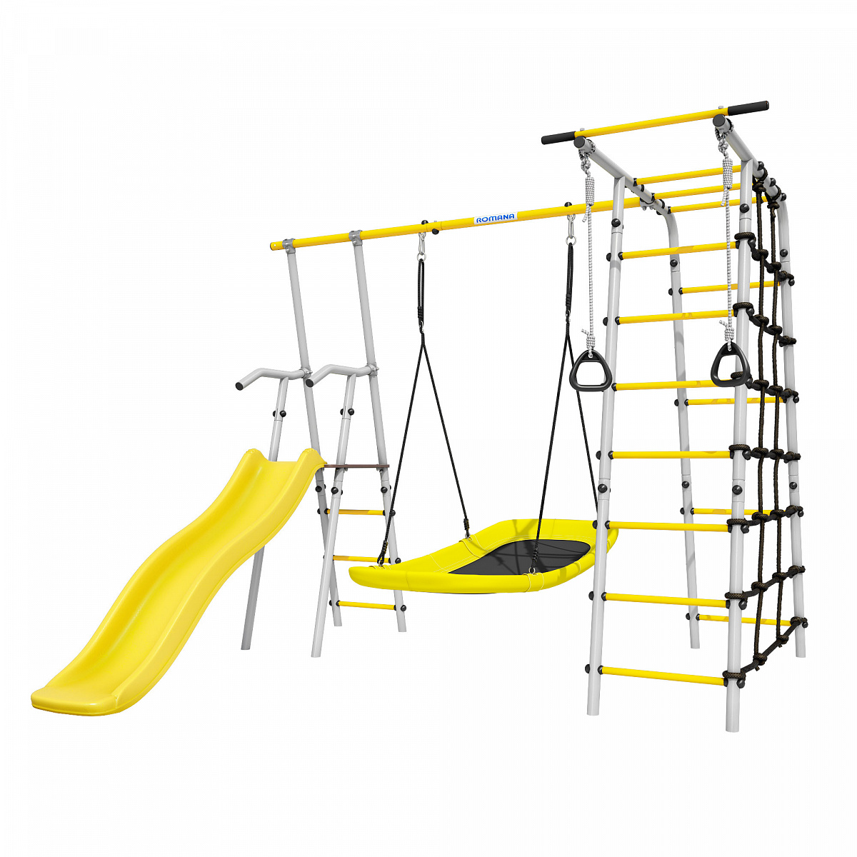 Детский спортивный комплекс для дачи ROMANA Богатырь (желтый/серый)