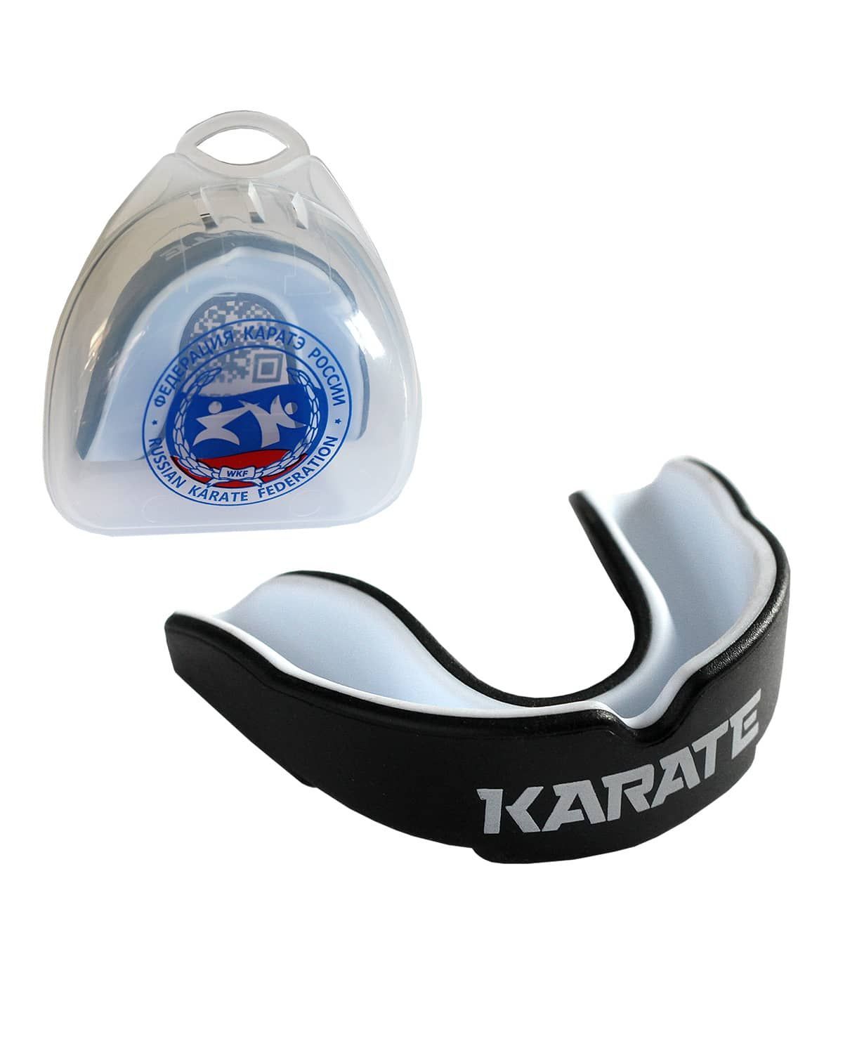 Капа Fight Expert - Karate MGX-003 kr blk, с футляром, черный/белый, детская
