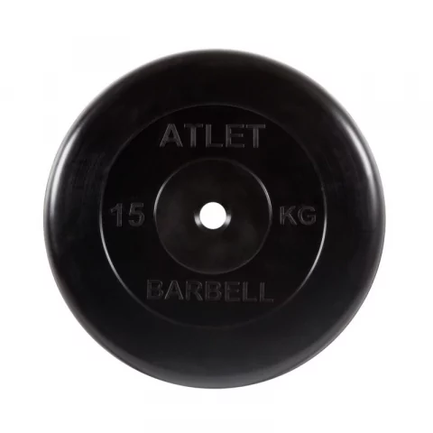 Диск обрезиненный Atlet, 15 кг 26 мм MB Barbell MB-AtletB26-15