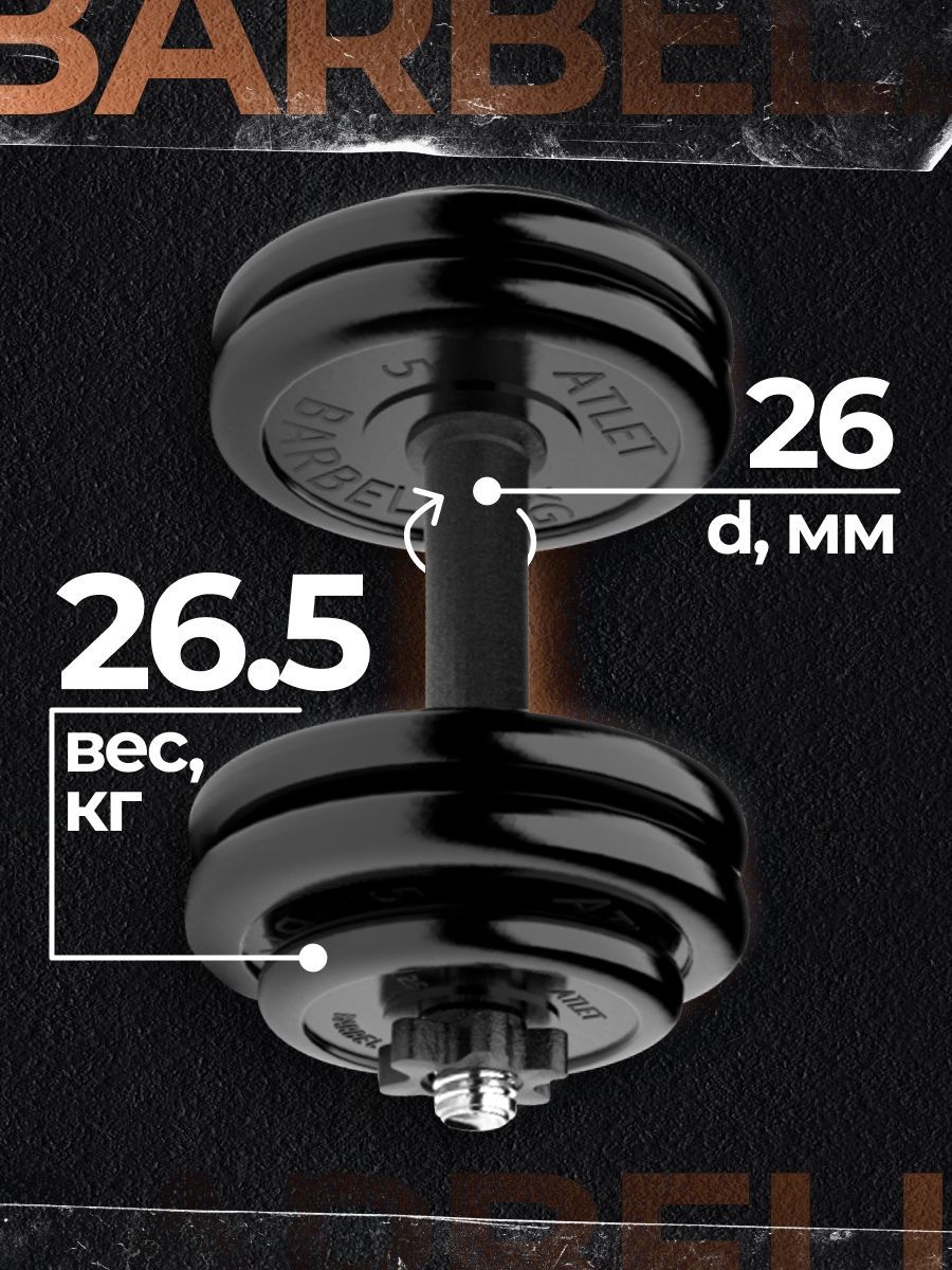 

Гантель разборная MB Barbell MB-FdbM-At26.5 26.5кг