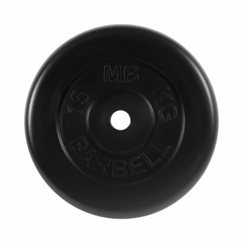 

Диск обрезиненный, черного цвета 26 мм MB Barbell MB-PltB26-15