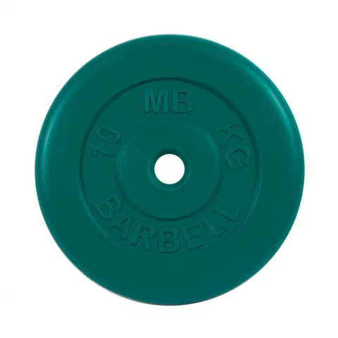 Диск обрезиненный, зеленого цвета 26 мм MB Barbell МВ-PltC26-10