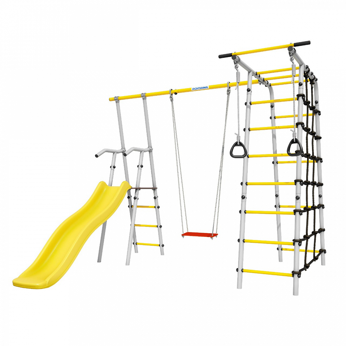 Детский спортивный комплекс для дачи ROMANA Богатырь (желтый/серый)