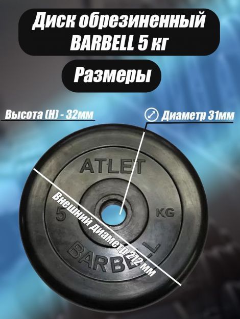  Комплект Дисков MB Barbell MB-AtletB31 5кг. / 2 шт.