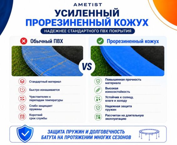 Батут AMETIST Outside D312-10FT Blue/Orange