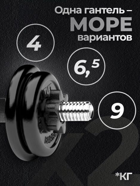 Гантели разборные MB Barbell MB-FdbM-At4 9кг 2шт