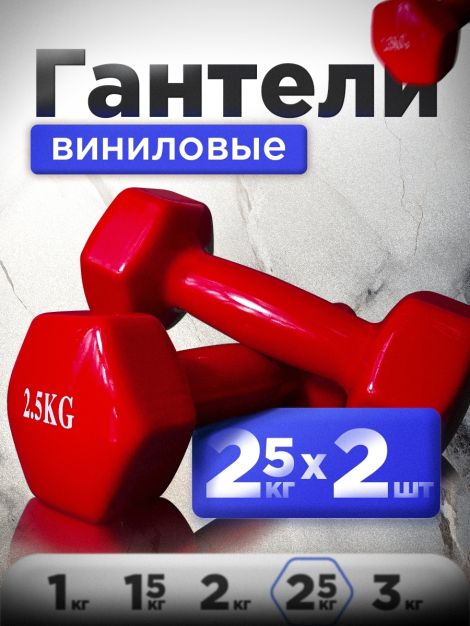 Гантель глянцевая (железная) 2.5 кг 2шт