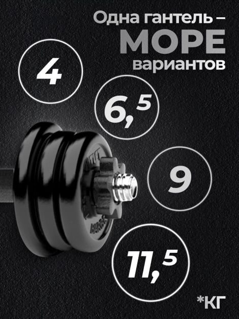 Гантель разборная MB Barbell MB-FdbM-At11.5 11.5 кг