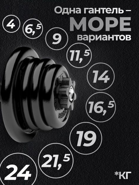 Гантель разборная MB Barbell MB-FdbM-At24 24кг