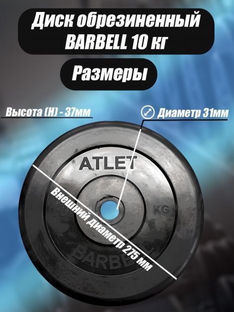  Комплект Дисков MB Barbell MB-AtletB31 10кг. / 2 шт.