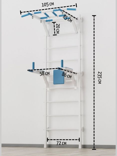 Шведская стенка с рукоходом New Age X2 (с опорой на пол) - Premium line