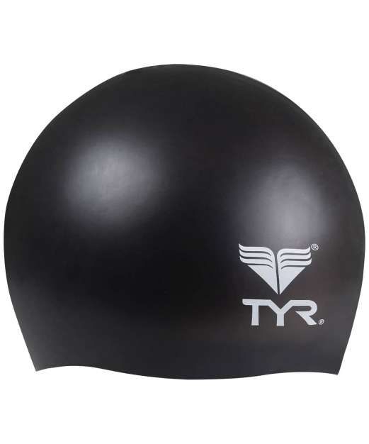 Шапочка для плавания TYR Wrinkle Free Junior Silicone Cap, силикон, черный (LCSJR/001)