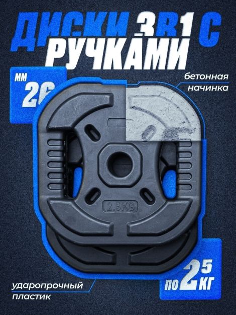 Комплект: Диск композитный с рукоятью 2.5 кг 2шт