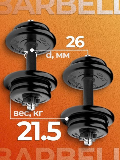 Гантели разборные MB Barbell MB-FdbM-At4 21.5кг 2шт