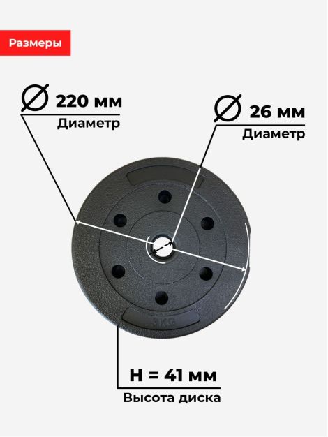 Комплект пластиковых дисков d26 3кг х8шт