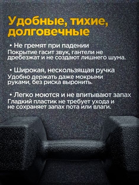 Гантель пластиковая гексагональная 2кг