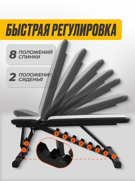 Комплект: Скамья для жима + Стойка 3.0 + Штанга 50 кг