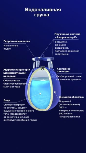 Водоналивная боксёрская груша BIG WATER PEAR FILIPPOV. КОЖА