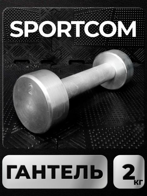 Гантель Sportcom неразборная металлическая 2 кг 