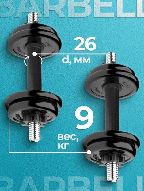 Гантели разборные MB Barbell MB-FdbM-At4 9кг 2шт