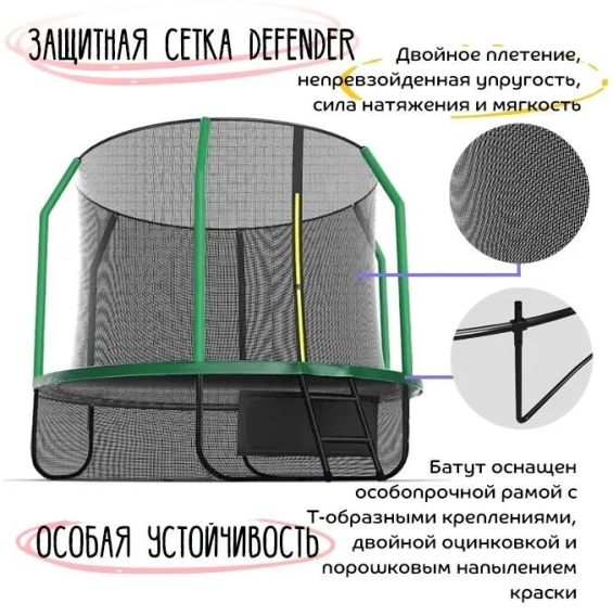 Батут с защитной сеткой 427 см каркасный - KedaJump Jumpinator 14FT