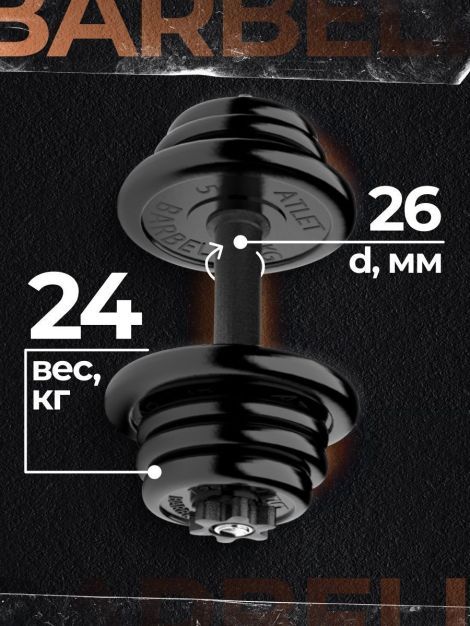 Гантель разборная MB Barbell MB-FdbM-At24 24кг