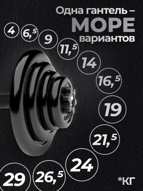 Гантель разборная MB Barbell MB-FdbM-At39 39кг