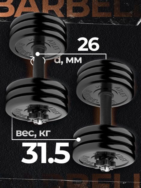 Гантели разборные MB Barbell MB-FdbM-At4 31.5кг 2шт