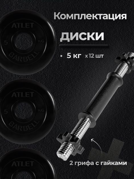 Гантели разборные MB Barbell MB-FdbM-At4 31.5кг 2шт