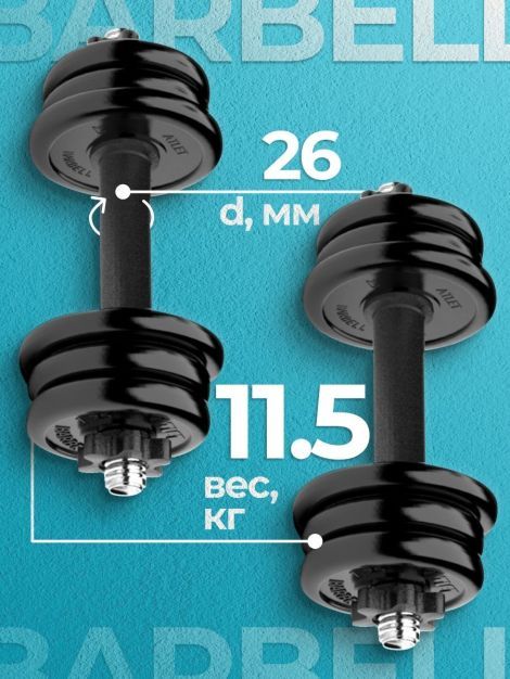 Гантели разборные MB Barbell MB-FdbM-At4 11,5кг 2шт