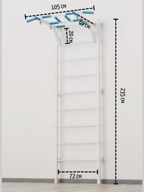 Шведская стенка с рукоходом New Age X1 (с опорой на пол) Premium line
