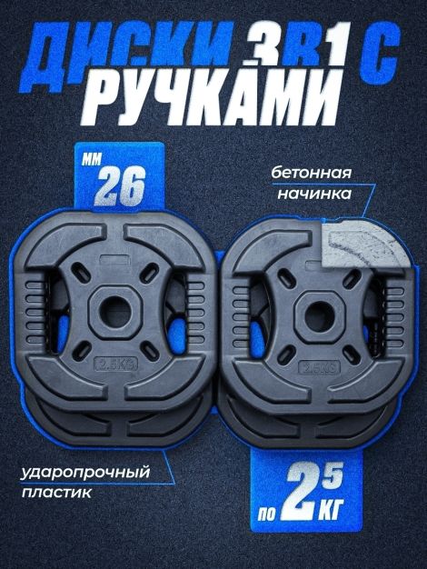 Комплект: Диск композитный с рукоятью 2.5 кг 4шт