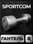 Гантель Sportcom неразборная металлическая 8 кг 