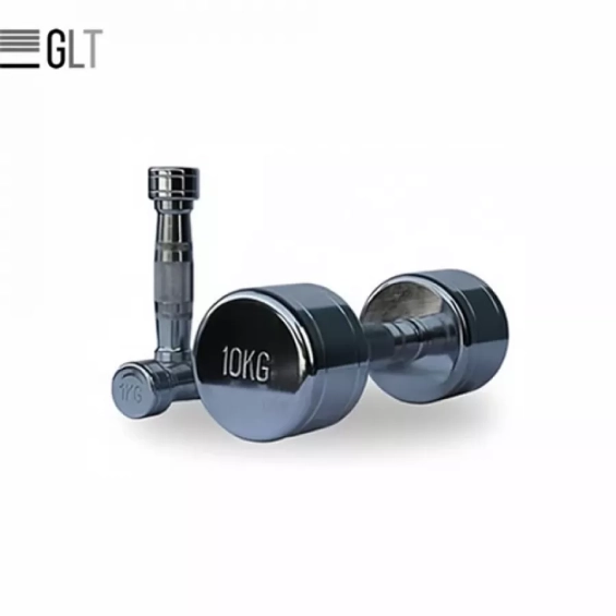 Хромированные гантели от 1 до 10 кг (10 пар) шаг 1 кг GLT