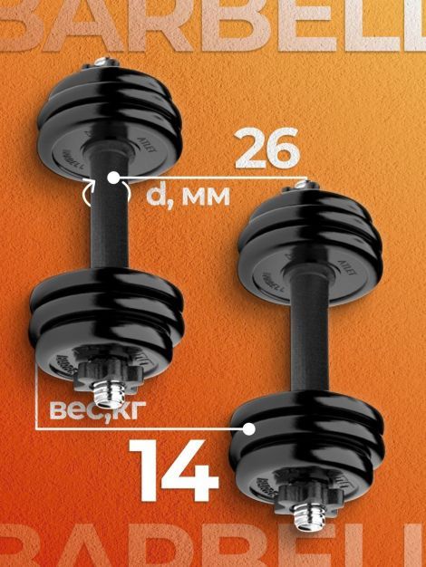 Гантели разборные MB Barbell MB-FdbM-At4 14кг 2шт