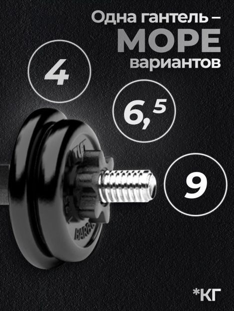 Гантель разборная MB Barbell MB-FdbM-At9 9кг