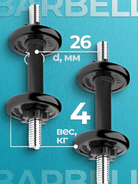 Гантели разборные MB Barbell MB-FdbM-At4 4кг 2шт